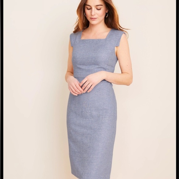 Ann Taylor flap cap sleeve chambray size 2 NWT - Picture 1 of 3